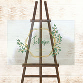 Personalised Wedding Sign Acrylic Hexagon Leaf Pattern